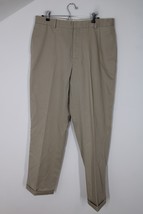Vtg 90s LL Bean 35x32 Khaki Cotton Cuffed Chino Pants - £28.36 GBP