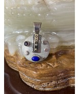 Monte 14k Gold 925 Sterling Silver Ruby Lapis Lazuli Pendant 6.08g - Not... - $679.13 CAD