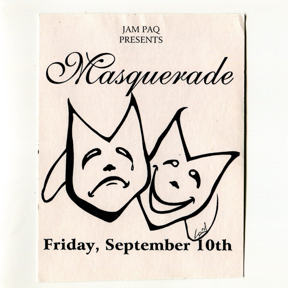 JAM PAQ Masquerade 1999 Rave Flyer Vintage 90s Los Angeles Electronic Dance - $19.70