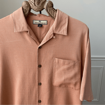 Tommy Bahama Terracotta Orange Silk Short Sleeve Button Up Shirt L - $28.80