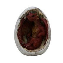 Red Dragon Hatchling in Egg Casing Statue Figurine 4.75 Inch Tall Resin - $22.98