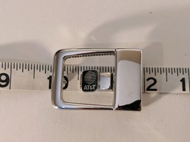 Hebilla De Cinturón De Pewter Plateado Vintage De AT&amp;T Con Logo Negro 2 ... - $388.93 MXN