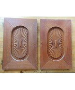 vintage oak carved cabinet doors pair - £37.84 GBP