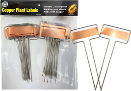 Copper Plate Metal Plant Labels Garden Stake Tags Reusable Planting Gardening  - £14.76 GBP