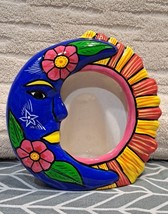 Talavera Mexico Pottery Hand Painted Ceramic Picture Frame Stand Blue Mo... - £15.14 GBP