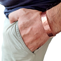 Bracelet 100 % cuivre pur lourd fait main guérison unisexe hommes femmes... - $19.72