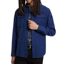 John Varvatos Men&#39;s Freddy Peace Sign Applique Overshirt Linen Shirt Jac... - $139.12