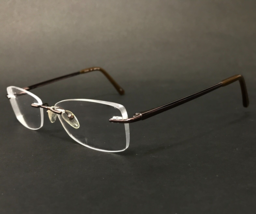 Technolite Eyeglasses Frames TFD 5001 BR Brown Rectangular Rimless 52-17-140 - £29.63 GBP