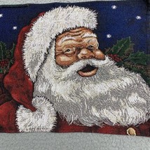Santa Claus Christmas Holiday Woven Table Mat Tapestry Size 12X17 - £9.80 GBP