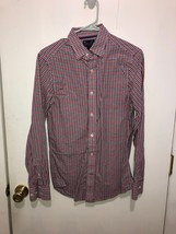 Gap Slim Fit Premium Mens Small Plaid Button Front Long Sleeve Shirt - $9.89