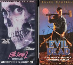 EVIL DEAD 2 &amp; EVIL DEAD (vhs) remake/rewind, letterboxed, full frame, 2-tape set - £22.91 GBP