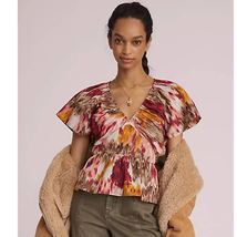 New Anthropologie Painterly Open-Back Blouse Love The Label $130 MEDIUM - £42.79 GBP