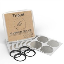 Triplot 200pcs Aluminum Foils Lids with 4pcs Silicone Seals for Reusable - £18.74 GBP