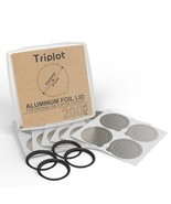 Triplot 200pcs Aluminum Foils Lids with 4pcs Silicone Seals for Reusable - £18.55 GBP