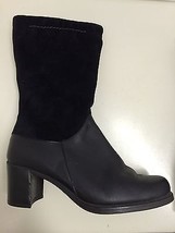 Santana Canada 417 Women&#39;s Boots Black Leather &amp; Suede Mid Calf Zipper S... - £38.70 GBP