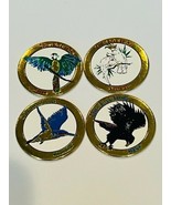 Color Birds Series Pogs lot Slammer Milk Cap game vtg Hawk cockatoo maca... - $14.80