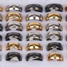 Wholesale 30pcs/lot Classic Smooth Polishing Stainless Steel Rings For Women Men - £21.65 GBP