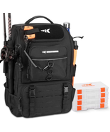 Karryall Fishing Tackle Backpack w Rod Holder 4 Tackle Boxes 40L Bag - $93.03