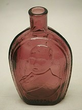Wheaton Clay Webster Purple Glass Bottle Half Pint Flask Presidential Vn... - $16.82