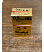 New 12 Tubes Pentel Super Ultra Fine C505-HB 0.5mm 4H Hi-Polymer Refill ... - $9.46