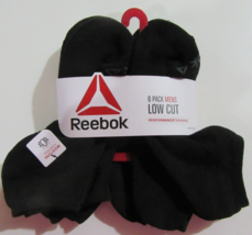 Men&#39;s Reebok Low Cut Socks Black Moisture Comfort Stretch Control Pack of 6 - $17.99
