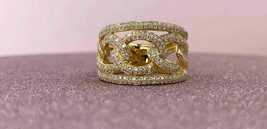 2.70Ct Round Cut Diamond Infinity Band Engagement Ring 14K Yellow Gold Finish - £84.56 GBP