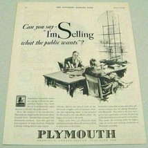1930 Print Ad Plymouth Cars Auto Dealers Salesman Talking - £7.77 GBP