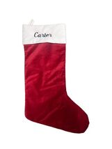 POTTERY BARN CLASSIC VELVET CHRISTMAS STOCKING *CARTER* RED IVORY LARGE ... - €13,02 EUR