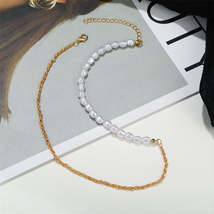 Pearl &amp; 18K Gold-Plated Baroque Braided-Chain Necklace - £11.18 GBP