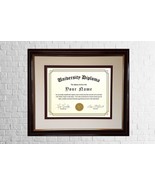 Oversize 16x20 Certificate Law Degree /License Mahogany Frame  Double Ma... - $46.85