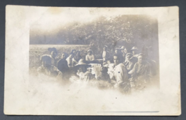 Antique Kruxo 1911-1922 RPPC Large Family Picnic Real Photo Postcard - £14.18 GBP