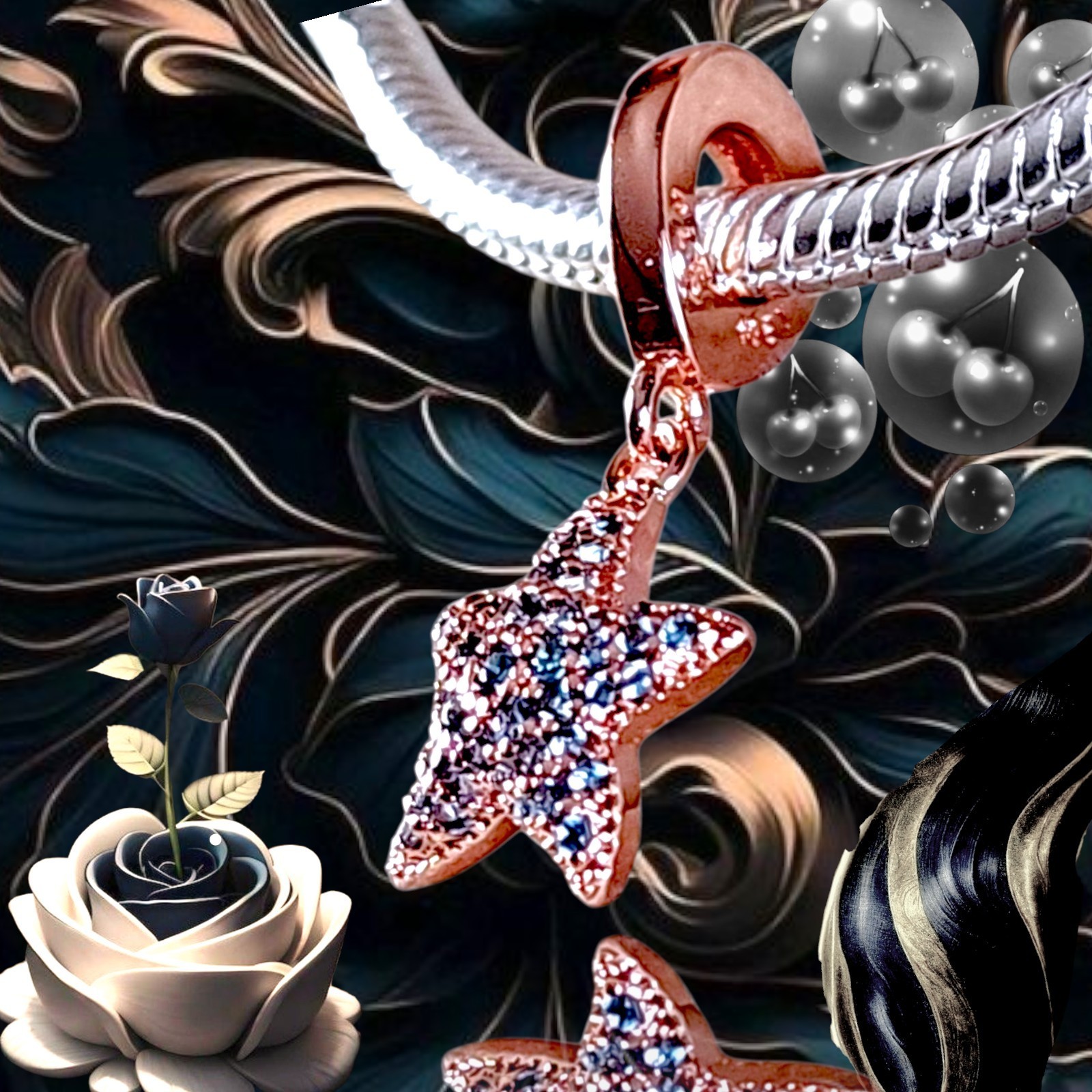 Pandora 14K Rose   Gold Plated Sparkling   Starfish Dangle Charm US SELLER  Item image 8