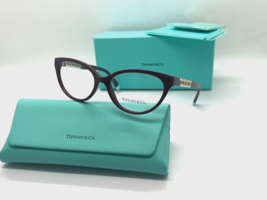 Tiffany &amp; Co Lunettes Cadres TF 2226 8353 Solide Bordeaux 52-16-140MM Italie Nib - £76.24 GBP