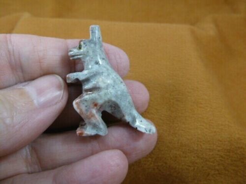 (Y-KAN-24) gray red KANGAROO SOAPSTONE carving ROO figurine GEMSTONE kan... - $8.59