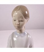 Lladro Girl With Flower Sculpture Figurine Spain Vtg Repaired Leg - $34.64