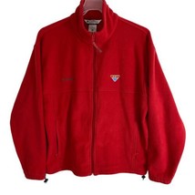 Columbia Mens Jacket Size Large Red Full Zip Fleece Jacket Mens Long Sle... - £25.24 GBP