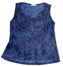 Shannon Ford New York Size Large Sleeveless Scoop Neck Too Blue Floral - £8.67 GBP