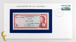 1980 East Caribbean One Dollar $1 in Banknotes of All Nations Stamped En... - $51.98