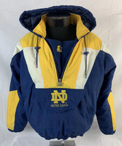 Vintage Starter Jacket Notre Dame Fighting Irish Pullover Puffer Coat Medium 90s - £78.82 GBP