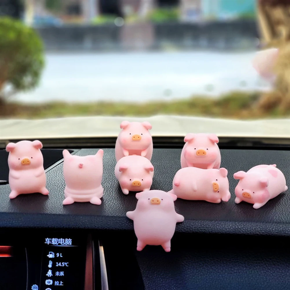 Cute Cartoon Pig Car Decoration Creative Female Car Center Console Car Interior - £8.11 GBP+