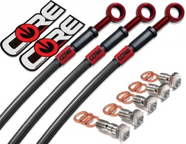 Honda CBR 1000RR Brake Lines Non-ABS 2008-2016 Front-Rear Carbon and Red Steel - £132.72 GBP