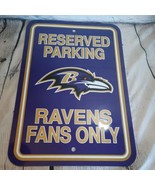 NFL Baltimore Ravens Home Bar Decor Parking Sign FANS ONLY 12&quot; x 18&quot; Pla... - £12.63 GBP