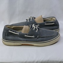 Sperry Boat Shoes Mens 10 Halyard 2 Eye Slip On Loafer 0777914 Blue Canv... - $19.59