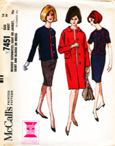 Misses Coat, Dress, Skirt, Blouse Vtg 1964 McCall&#39;s Pattern 7451 Size 14... - £9.59 GBP