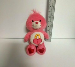 Care Bears 2004 Secret Bear Pink Heart Lock 8&#39;&#39; Plush Valentines Stuffed Toy - £10.07 GBP