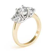 3.00CT Forever One Moissanite 3-Stone Trellis Ring Two Tone Gold C&amp;C Certified - £1,213.92 GBP