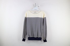 Vtg 70s Streetwear Womens Large Striped Lightweight Knit Long Sleeve Sweater USA - £32.11 GBP