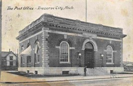 Post Office Traverse City Michigan 1908 postcard - £5.08 GBP