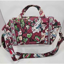 Vera Bradley Medium Traveler Bag Cotton Bordeaux Blooms Patters Great Co... - $43.89