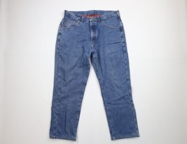 Vintage 90s LL Bean Mens 35x28 Distressed Flannel Lined Denim Jeans Blue USA - £44.36 GBP